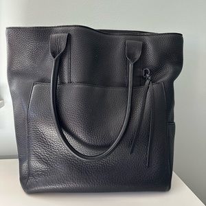 Dagne Dover Charlie Tote in Black Leather.